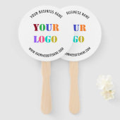 Benutzerdefiniertes Firmenlogo und Text-Hand-Vorla Fächer (Vorne und Hinten)