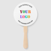 Benutzerdefiniertes Firmenlogo und Text-Hand-Vorla Fächer (Vorderseite)