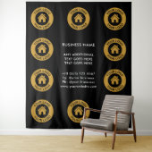 Benutzerdefiniertes Firmenlogo und Text-Hintergrun Wandteppich (Beispiel)