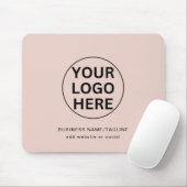 Benutzerdefiniertes Firmenlogo und Text in rosa Ro Mousepad (Mit Mouse)