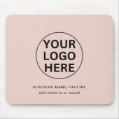 Benutzerdefiniertes Firmenlogo und Text in rosa Ro Mousepad (Vorne)