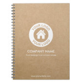 Benutzerdefiniertes Firmenlogo und Text-Kraft-Stil Notizblock (Vorderseite)