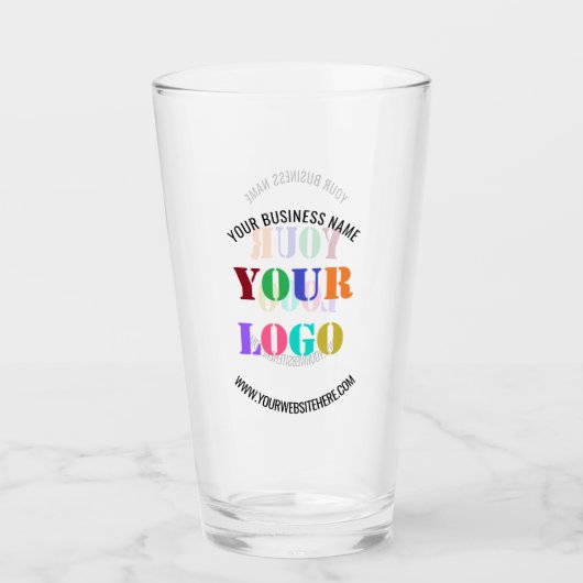 Benutzerdefiniertes Firmenlogo und Text mit Glasbr Glas (Vorderseite)