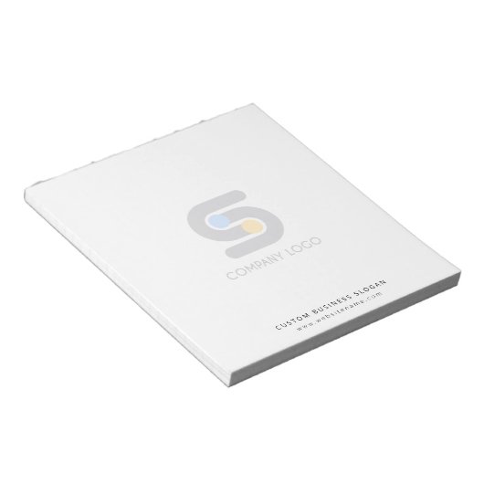 Benutzerdefiniertes Firmenlogo und Text Notizblock (angewinkelt)