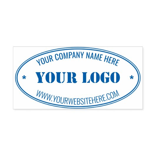 Benutzerdefiniertes Firmenlogo und Text Ovalstempe Permastempel (Design)