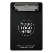 Benutzerdefiniertes Firmenlogo und Text-Schwarz-We Mini Klemmbrett (Vorderseite)