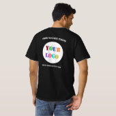 Benutzerdefiniertes Firmenlogo und Text-T - Shirt (Schwarz voll)