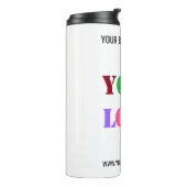 Benutzerdefiniertes Firmenlogo und Text-Wärmer Thermosbecher (Nach links gedreht)