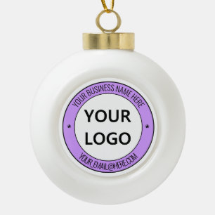 Benutzerdefiniertes Firmenlogo und Text Weihnachts Keramik Kugel-Ornament