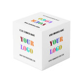 Benutzerdefiniertes Firmenlogo und Text-Werbewürfe Würfel (Rückseite Schrägansicht)