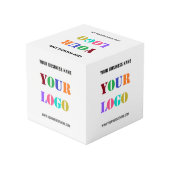 Benutzerdefiniertes Firmenlogo und Text-Werbewürfe Würfel (Rückseite Schrägansicht)