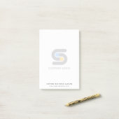 Benutzerdefiniertes Firmenlogo und Textnachrichten Post-it Klebezettel (Auf Schreibtisch)