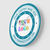 Benutzerdefiniertes Firmenlogo und Textsperre - Fa Große Wanduhr (Winkel)