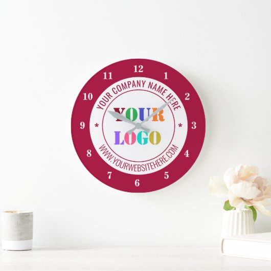 Benutzerdefiniertes Firmenlogo und Textsperre - Fa Große Wanduhr (Zuhause)