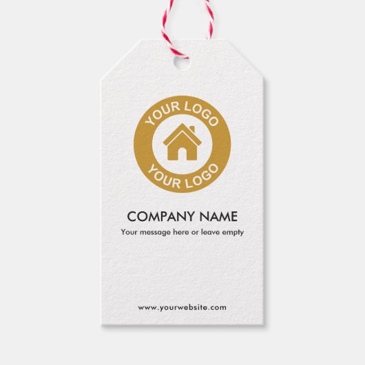 Benutzerdefiniertes Firmenlogo und Textwerbung Geschenkanhänger (Vorderseite)