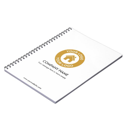 Benutzerdefiniertes Firmenlogo und Textwerbung Notizblock (Linke Seite)