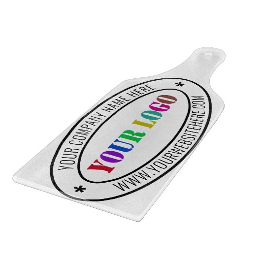 Benutzerdefiniertes Firmenlogo und Textzuschnitt Schneidebrett (Ecke)