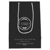 Benutzerdefiniertes Firmenlogo | Website Beruflich Mittlere Geschenktüte (Rückseite)