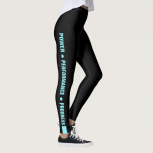 Benutzerdefiniertes Firmenmotto Electric-Blue auf Leggings