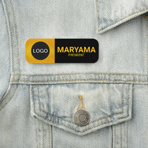 Benutzerdefiniertes Firmenschild Golden Black Mi Namensschild