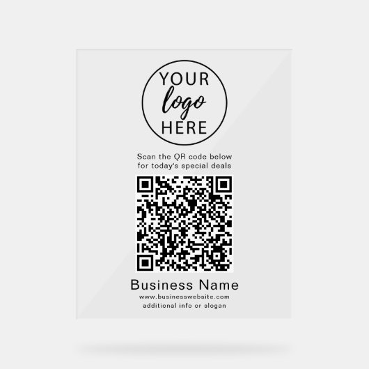 Benutzerdefiniertes Firmenschild, QR-Code-Acrylsch Acrylschild (Vorderseite)