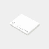 Benutzerdefiniertes Firmenslogo mit individuellem  Post-it Klebezettel (angewinkelt)