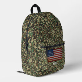 Benutzerdefiniertes Flag Camouflage Grüner Persona Bedruckter Rucksack