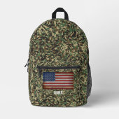 Benutzerdefiniertes Flag Camouflage Grüner Persona Bedruckter Rucksack (Vorderseite)