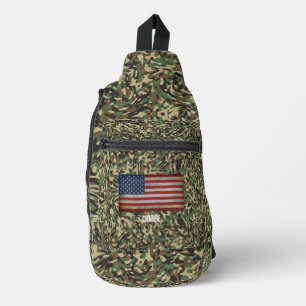 Benutzerdefiniertes Flag Camouflage Grüner Persona Crossbody Bag