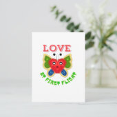 Benutzerdefiniertes Flauschiges Herz Schmetterling Postkarte (Stehend Vorderseite)