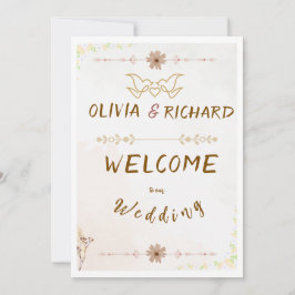 Benutzerdefiniertes florales Hochzeit-Willkommenss Einladung