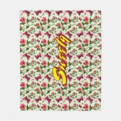 Benutzerdefiniertes florales Schmetterling-Kirsche Fleecedecke (Vorderseite)
