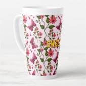 Benutzerdefiniertes florales Schmetterlingsmuster Milchtasse (Linke Ecke)