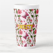 Benutzerdefiniertes florales Schmetterlingsmuster Milchtasse (Vorderseite)