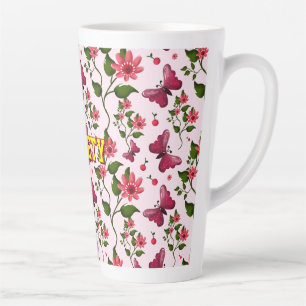 Benutzerdefiniertes florales Schmetterlingsmuster  Milchtasse