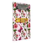 Benutzerdefiniertes florales Schmetterlingsmuster  Mini Klemmbrett (Schrägansicht)