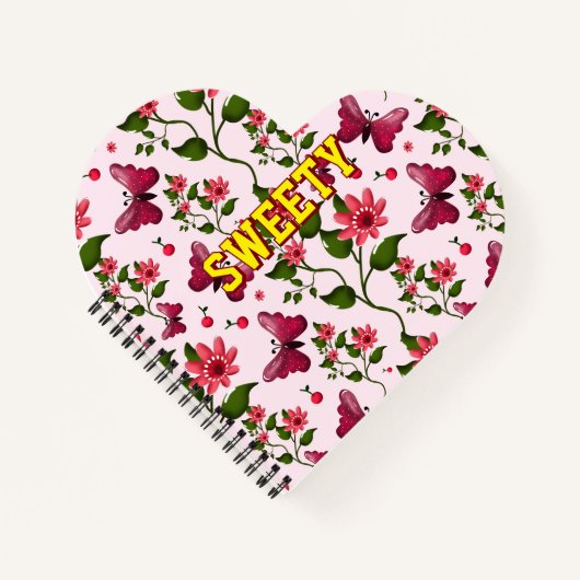 Benutzerdefiniertes florales Schmetterlingsmuster  Notizblock (Vorderseite)