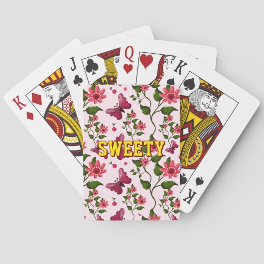 Benutzerdefiniertes florales Schmetterlingsmuster  Spielkarten (Rückseite)