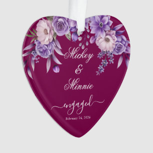 Benutzerdefiniertes florales Wein-Engagement-Ornam Ornament