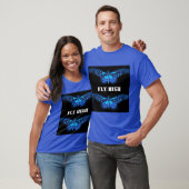 Benutzerdefiniertes Fly High Text Deep Royal Basic T-Shirt (Unisex)