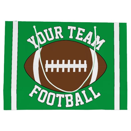 Benutzerdefiniertes Football-Team Name oder Text-S Große Geschenktüte (Rückseite)