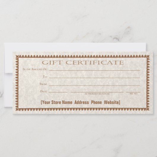 Benutzerdefiniertes Formular für Geschenkgutschein (Vorderseite)