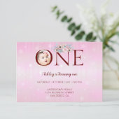 Benutzerdefiniertes Foto 1. Geburtstag Einladung (Stehend Vorderseite)