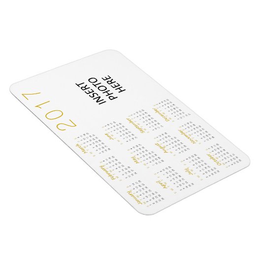 Benutzerdefiniertes Foto 2017 Kalender Magnet Gold (Rechte Seite)