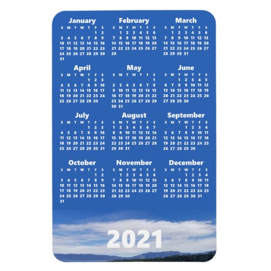 Benutzerdefiniertes Foto 2021-Kalender | Weißes Te Magnet (Vertikal)