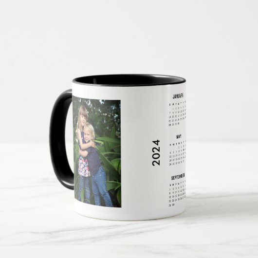 Benutzerdefiniertes Foto 2024-Kalender Tasse (Vorderseite Links)