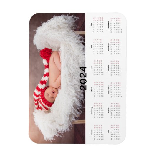 Benutzerdefiniertes Foto 2024 Kalendermagazin Magnet (Vertikal)