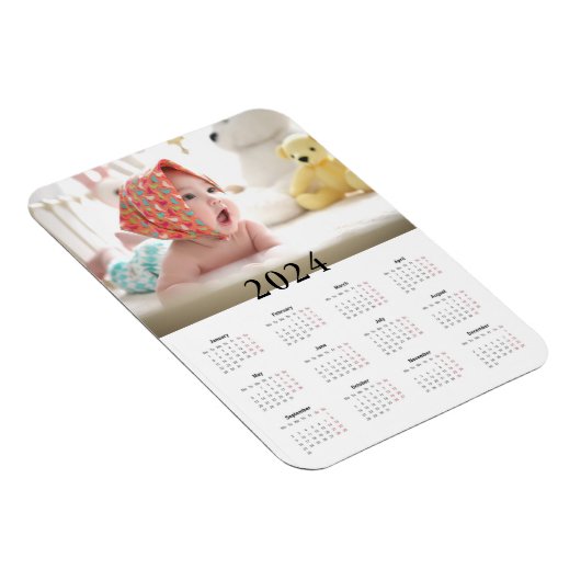 Benutzerdefiniertes Foto 2024 Kalendermagazin Magnet (Rechte Seite)