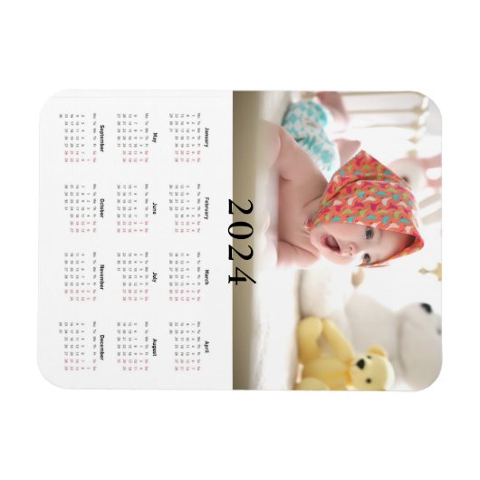Benutzerdefiniertes Foto 2024 Kalendermagazin Magnet (Horizontal)