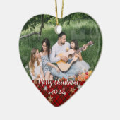 Benutzerdefiniertes Foto 2-seitige Karierte Grenze Keramik Ornament (Links)